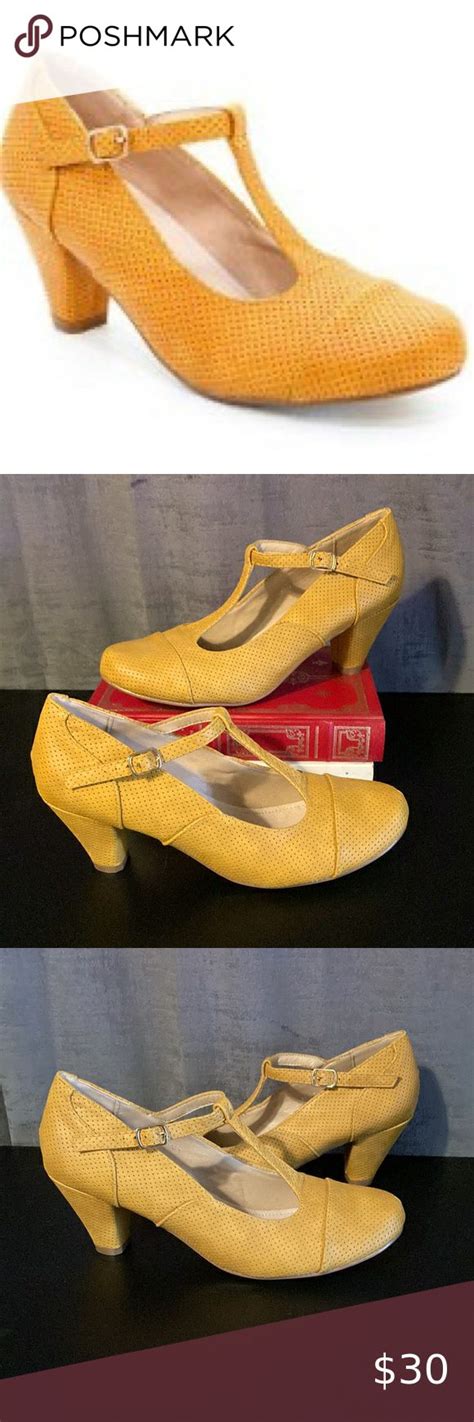 Miu Miu Patent Leather Heels Mustard Yellow T Strap Size 37